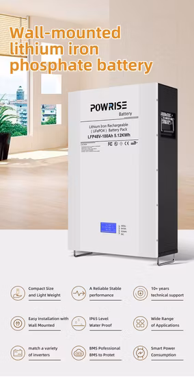 Hisen Solar Move Power wandmontierte Lithiumbatterie 10,8 kWh LiFePO4 Lithium-Solarbatterie Solarbatterien für Zuhause